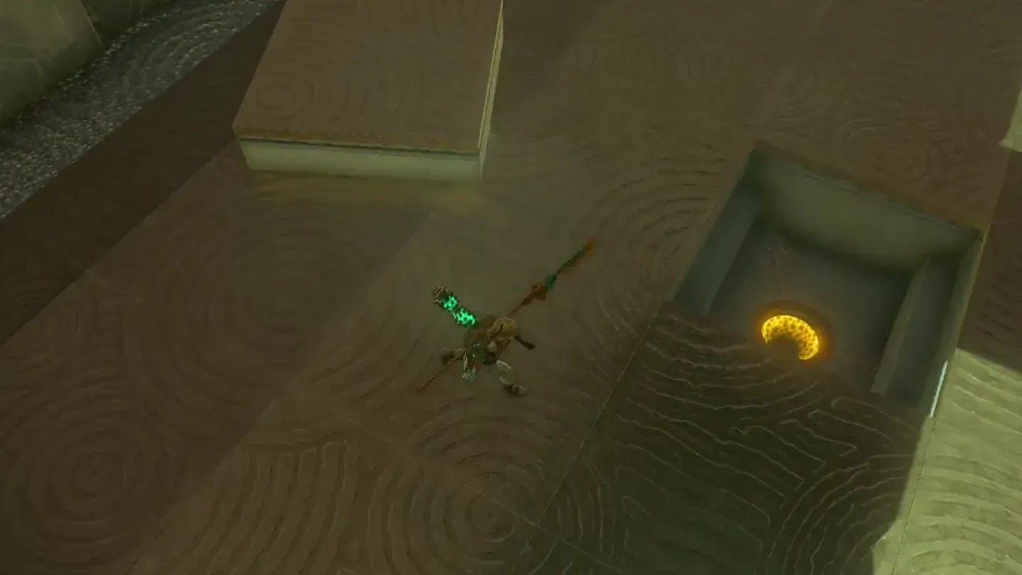 The hidden pit uncovered where the tile was
