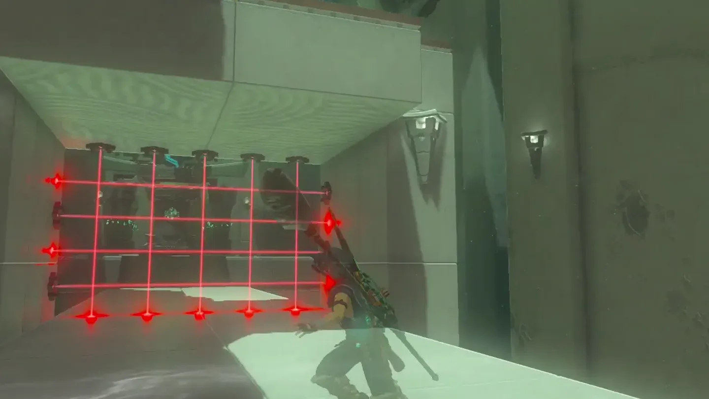 The rectangular arch with a grid of laser beams