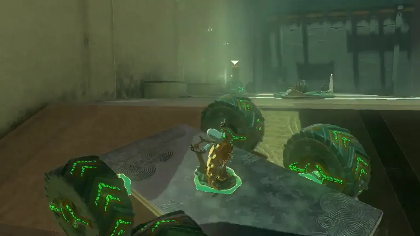 Link driving the cart toward the Construct in the last section