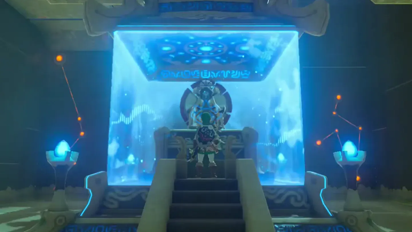 Link before the monk's glowing chamber