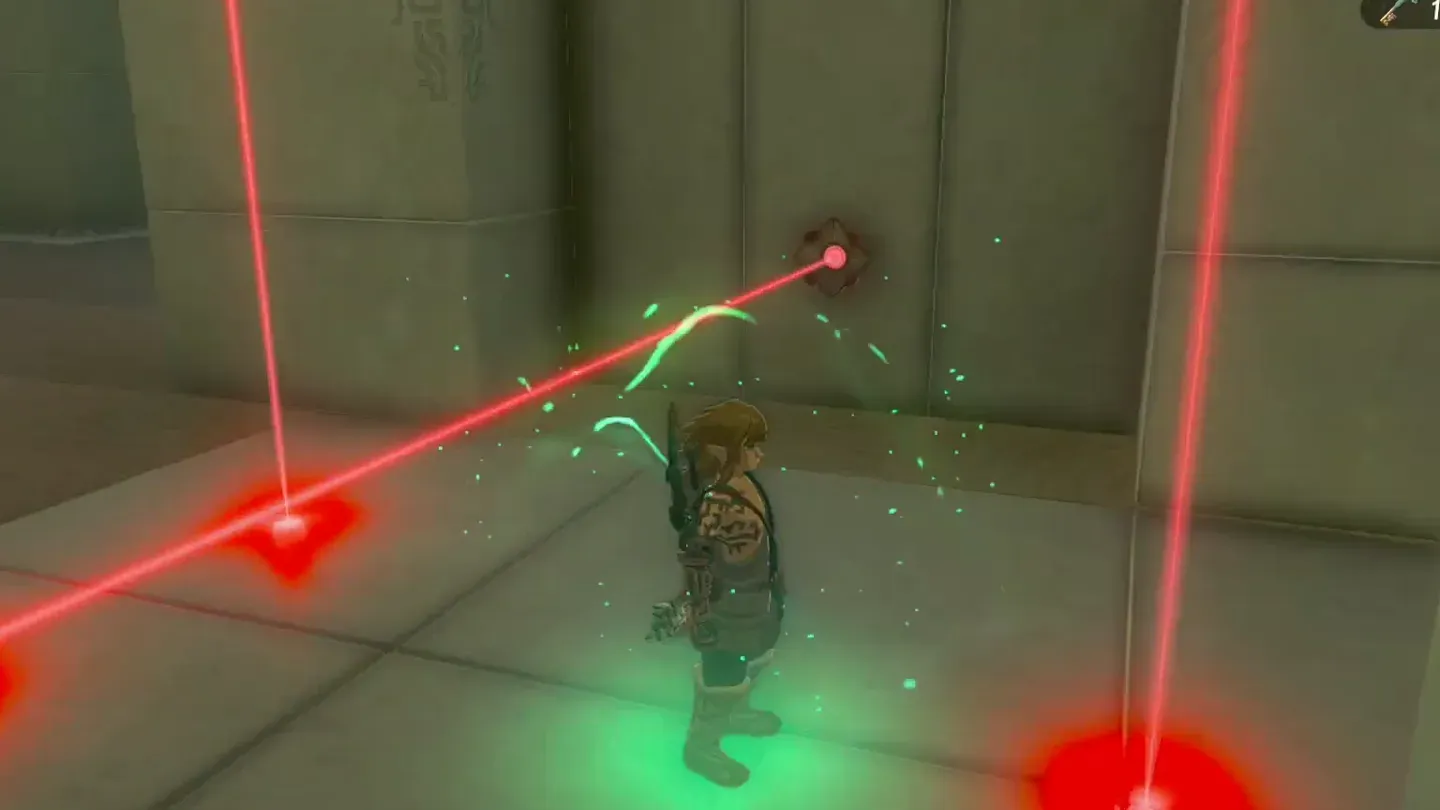 Link in the lower room with beams across it