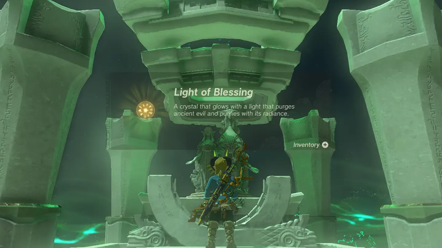 Link at the altar receiving the Light of Blessing