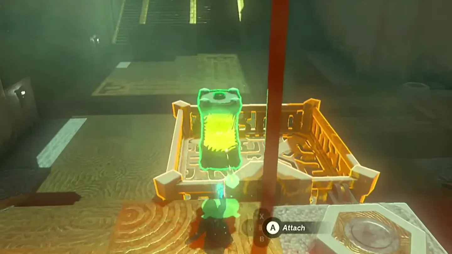 The charged battery being set into the elevator basket