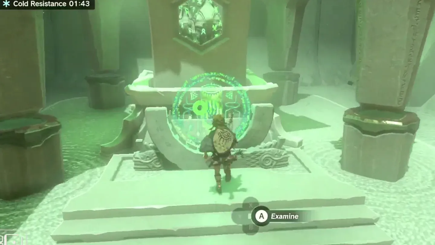 Link at the altar of Gutanbac Shrine