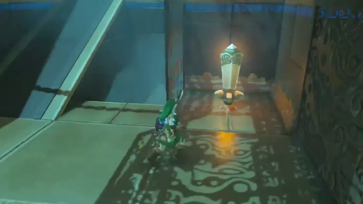 The orange crystal switch at the bottom of the right-hand ramp
