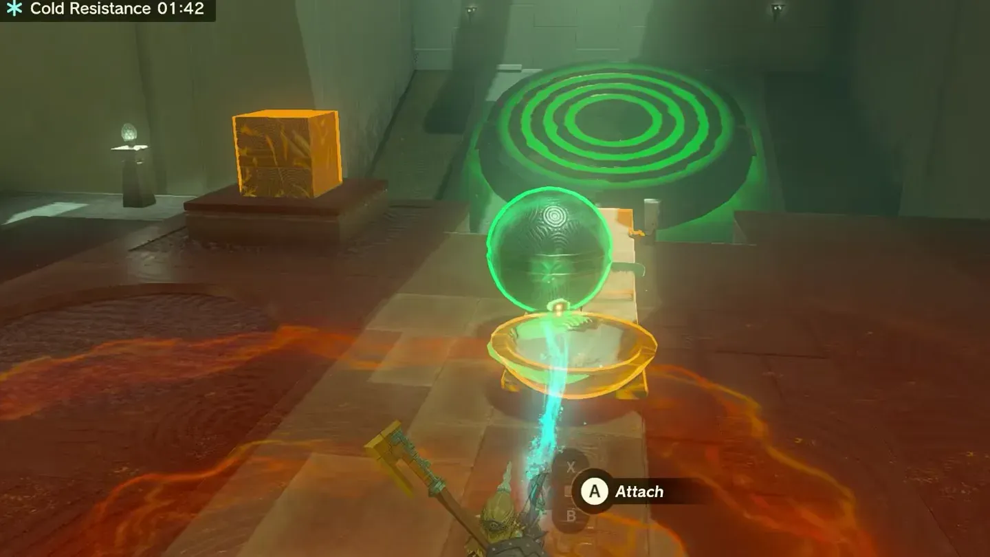 Ultrahand setting the ball in the bowl on the plank