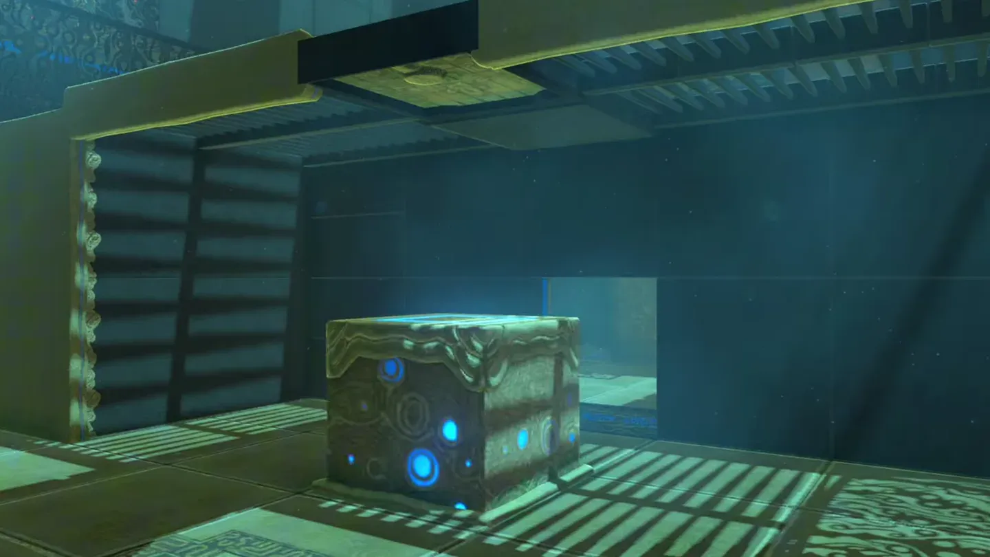 A stone launcher block rising from the floor