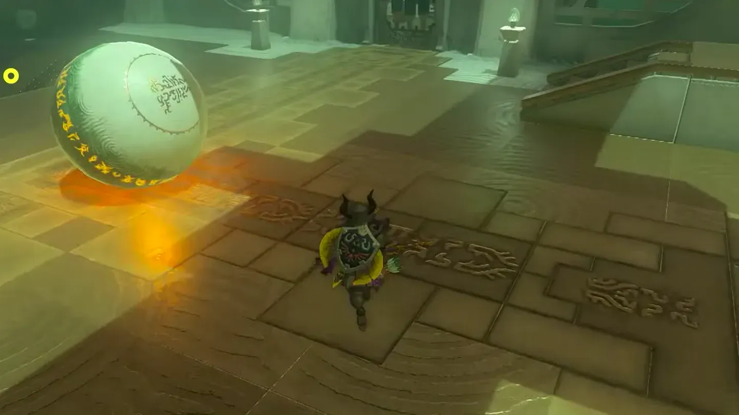 The big ball rolling on Link's side of the room