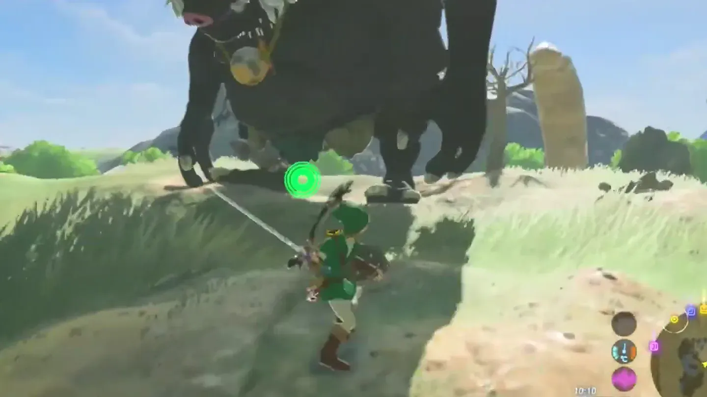 The Black Hinox towering over Link at Rabella Wetlands