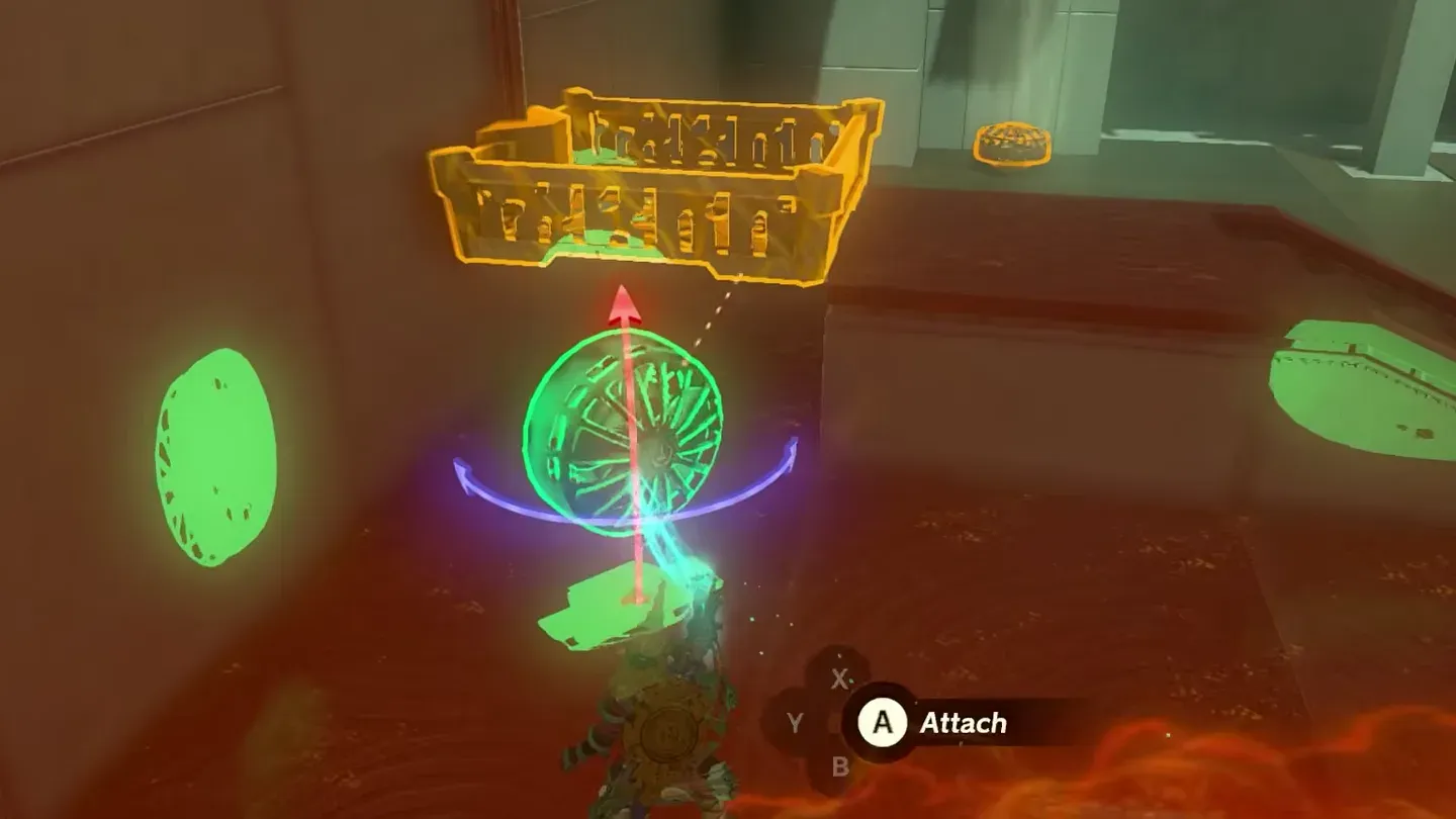 Link attaching a fan to the underside of the square cart