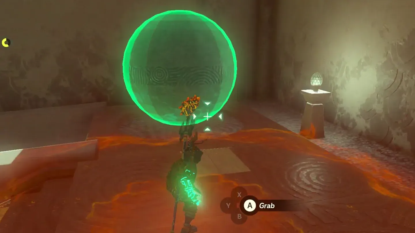 Ultrahand grabbing the second stone sphere at the top