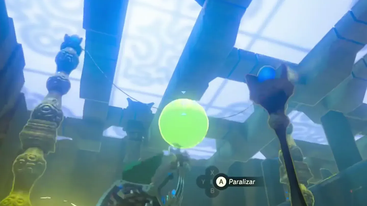 Stasis locking onto the hanging boulder, highlighted green