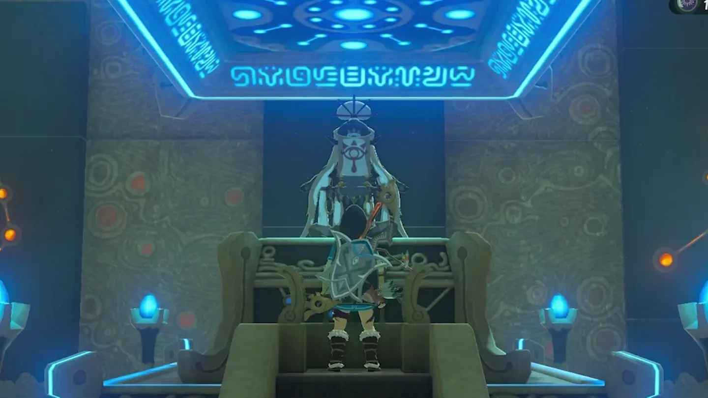 Link before Dah Hesho at the Monk's Pedestal