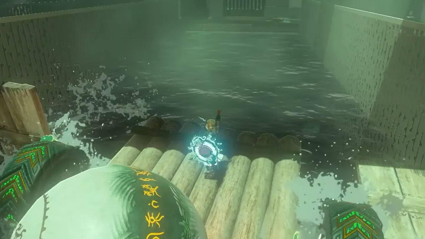 Link sailing the paddle raft with the orb