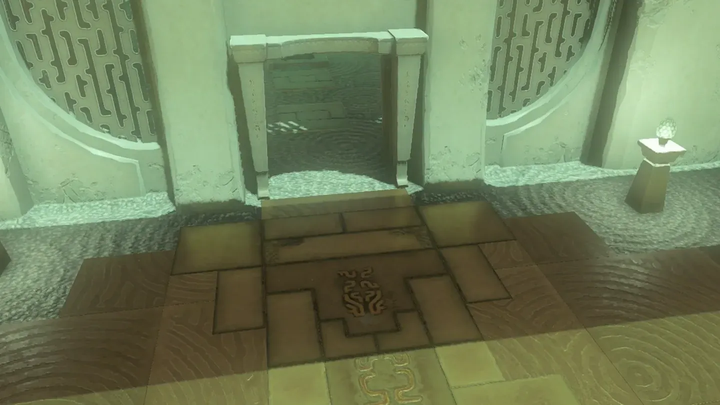 The altar door standing open