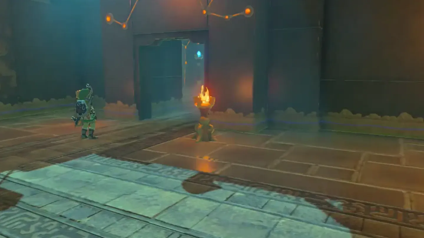 The sealed door standing open