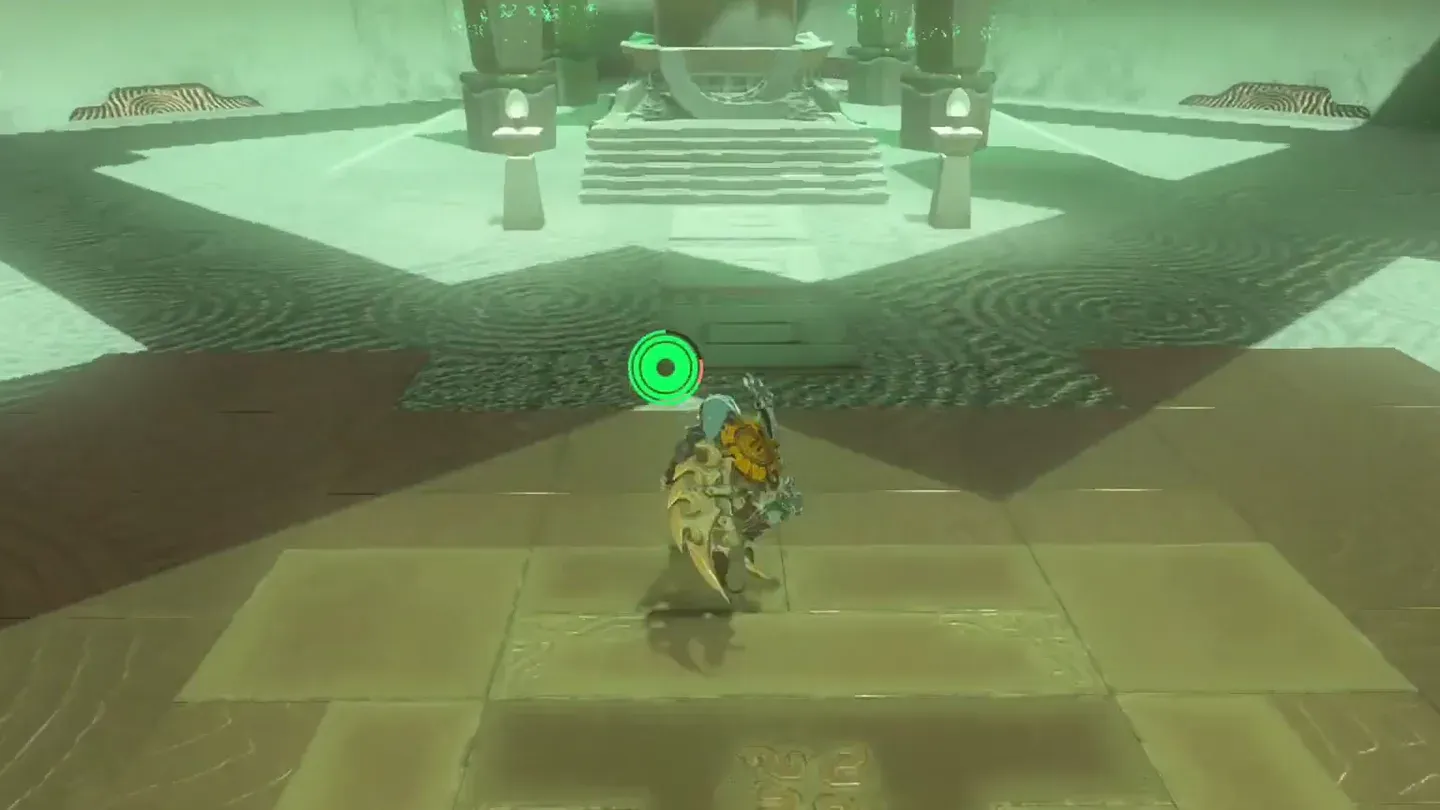 Link running toward the altar