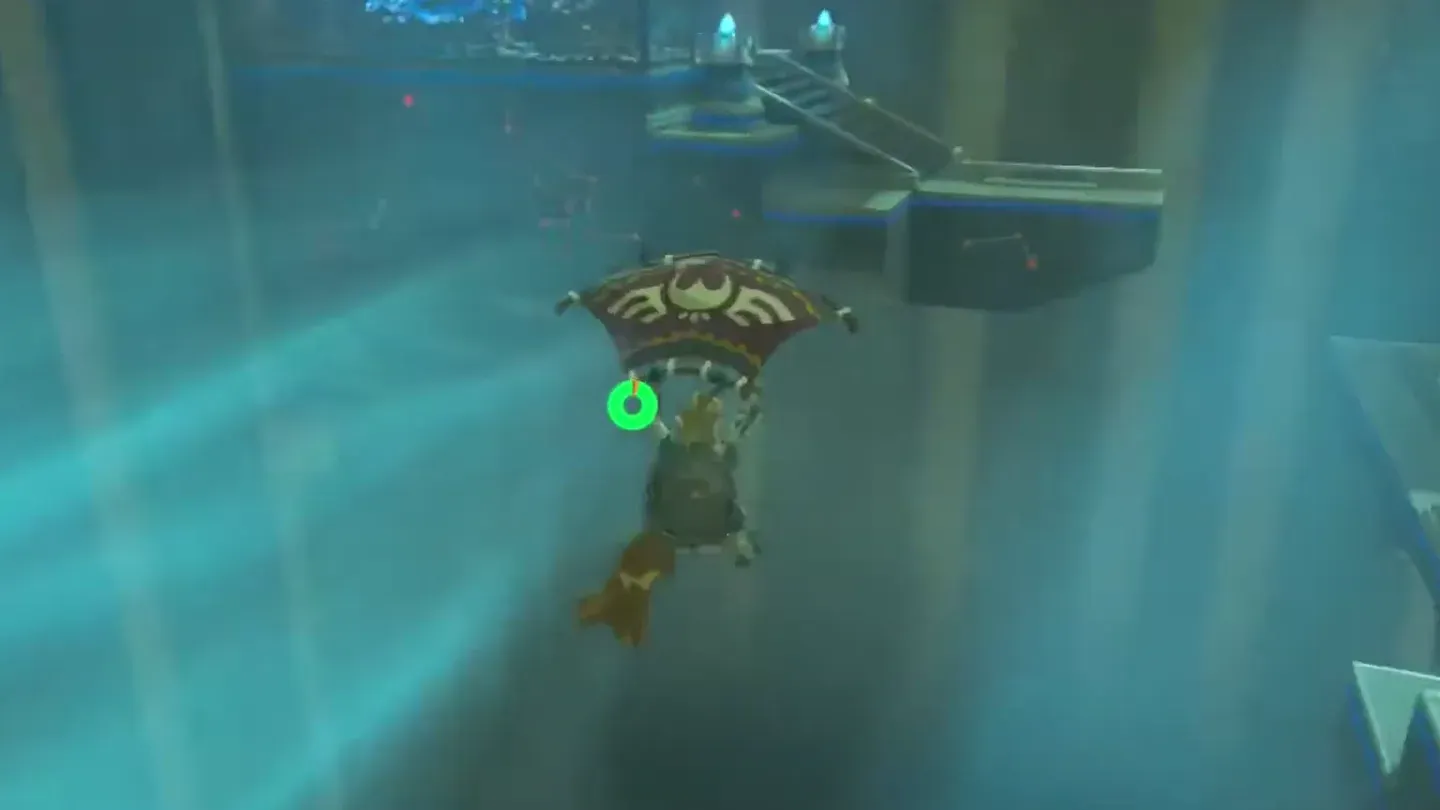 Link riding the final wind current with the Paraglider