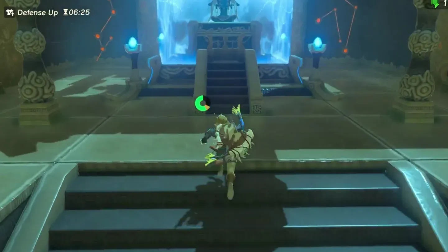 Link climbing the stairs to Kema Kosassa