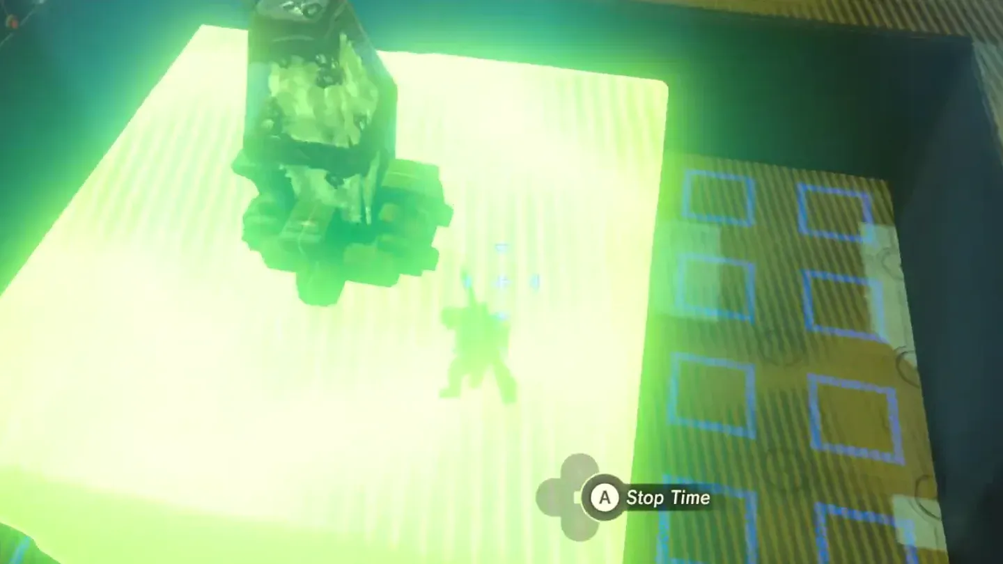 Stasis targeting the stone block, highlighted green
