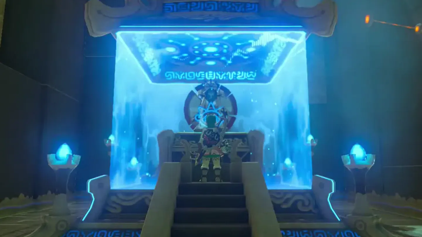 Link at the pedestal before the monk Sah Dahaj