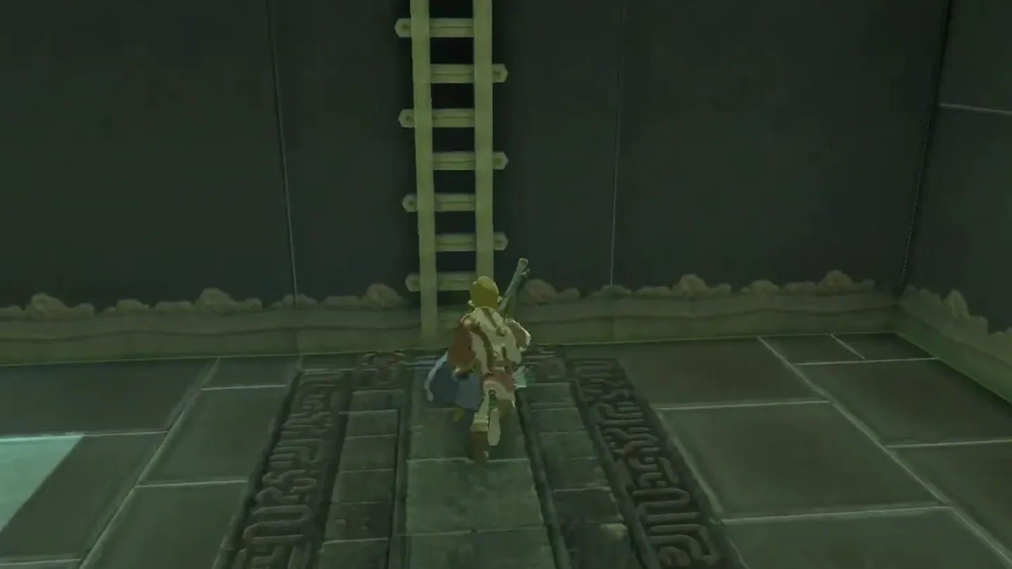 Link walking to the cleared ladder toward the altar