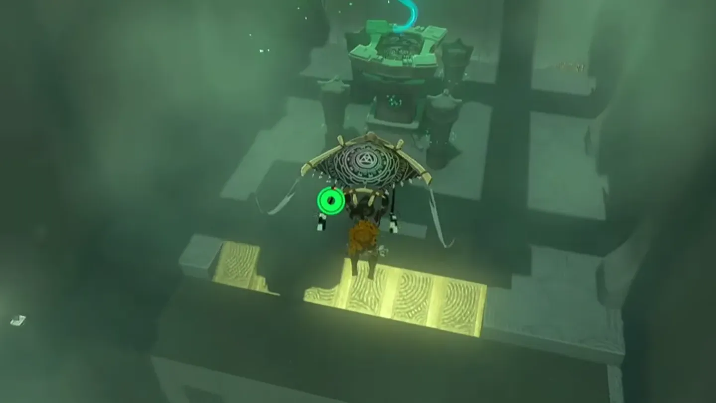 Link gliding over to the altar platform