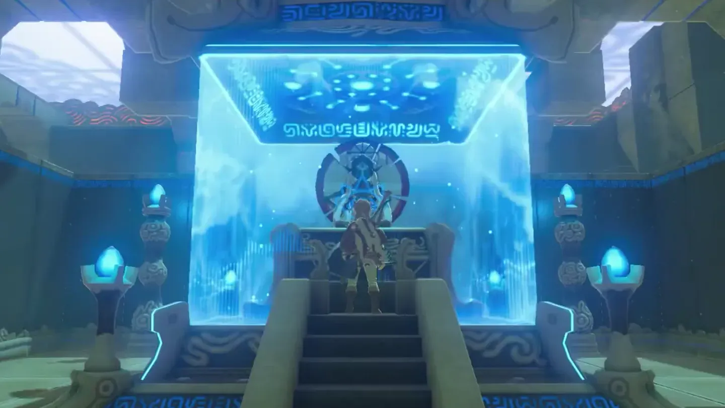 Link at the altar before the monk