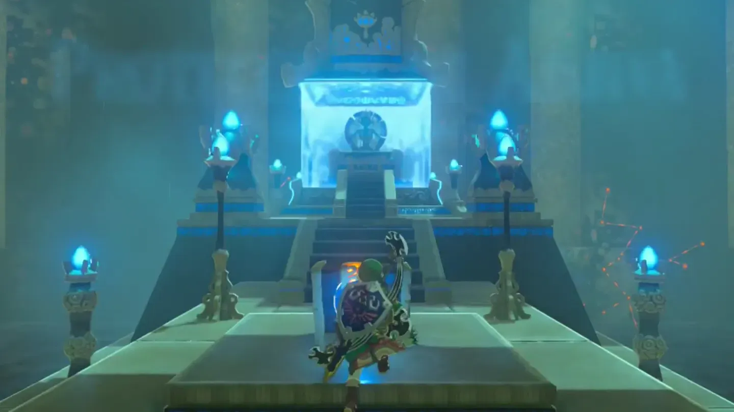 Link at the chest on the path to the monk