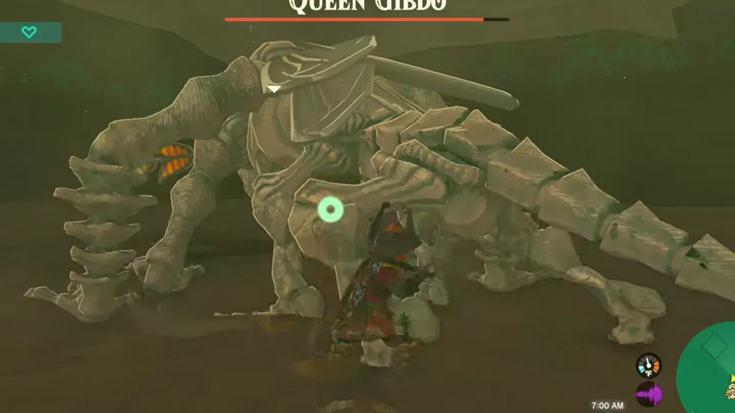 Queen Gibdo turned white, Link below her