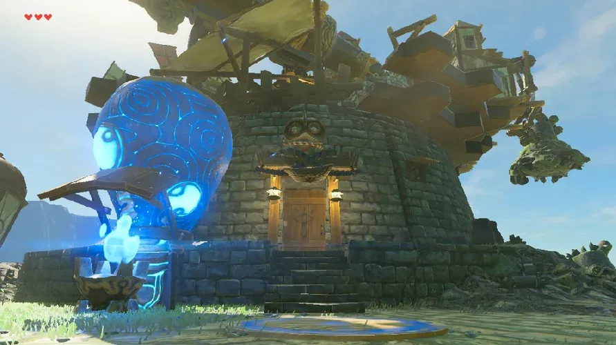 Akkala Ancient Tech Lab with the blue ancient oven in front