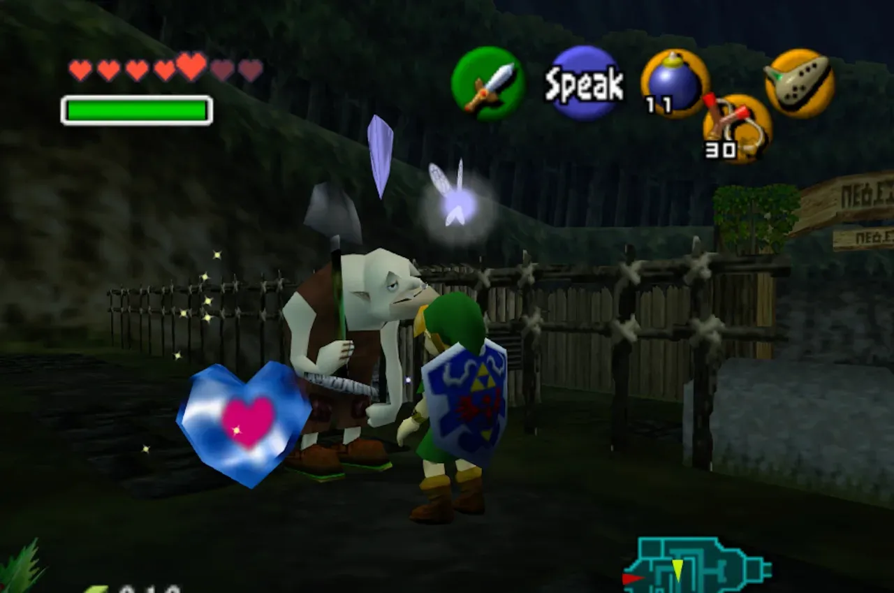 A Piece of Heart dug up on Dampé's gravedigging tour at night, N64 version