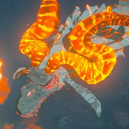 Dinraal, the fire dragon, in flight
