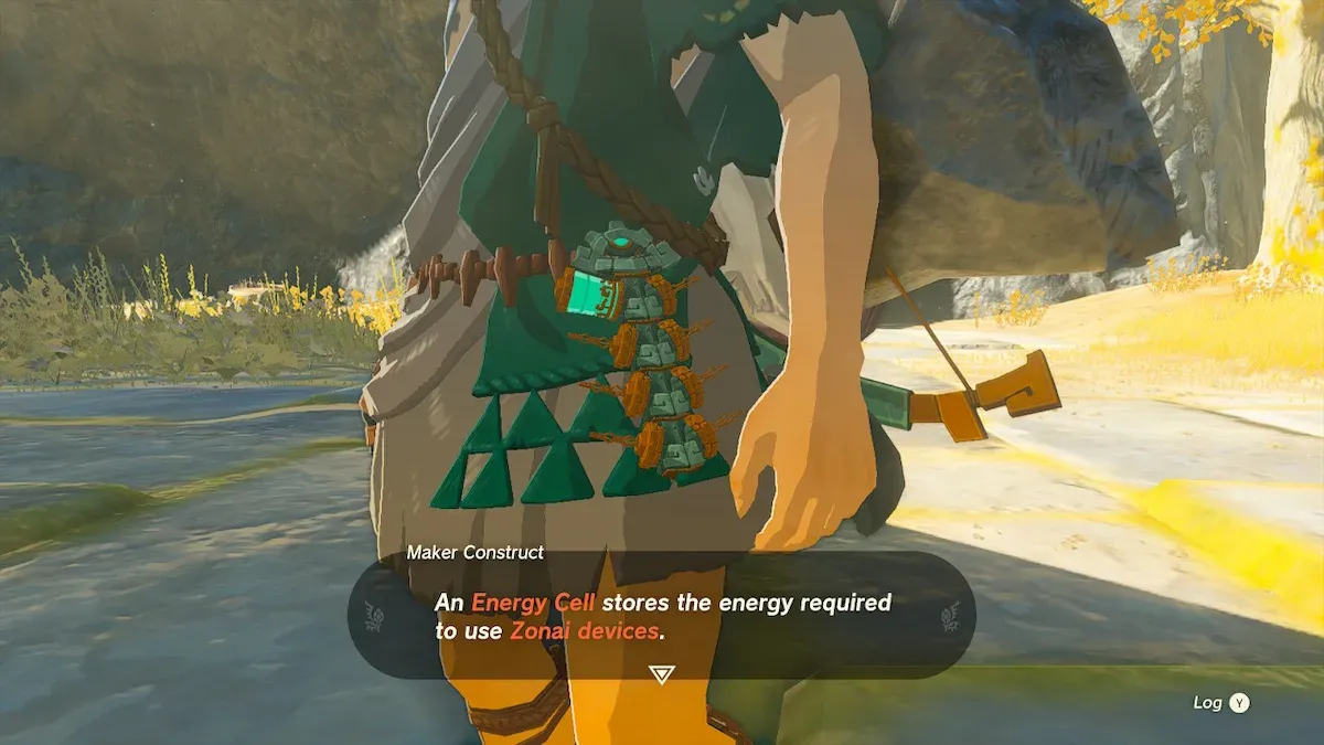 The Energy Cell hanging from Link's belt