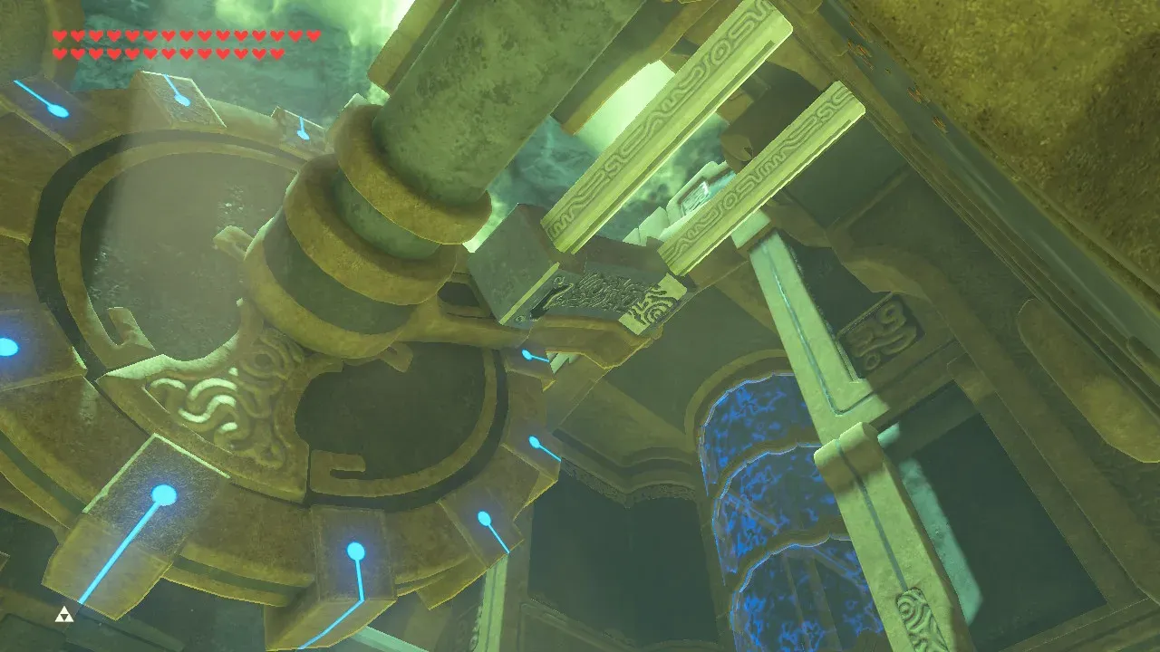 The metal coupling linking the cylinder room to the rotating shaft