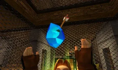 Link holding up the Ice Arrows, 3DS version