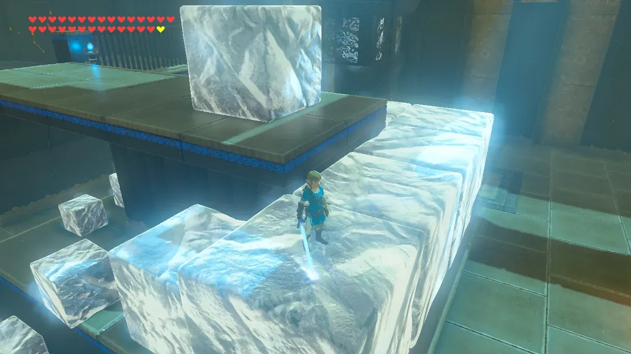 The main ice stack shaped into steps of different heights