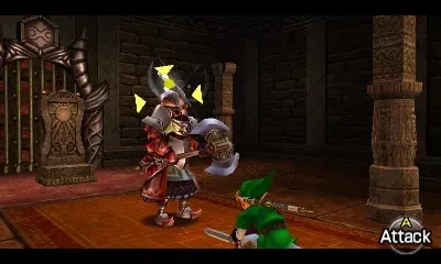 Link facing an Iron Knuckle, 3DS version