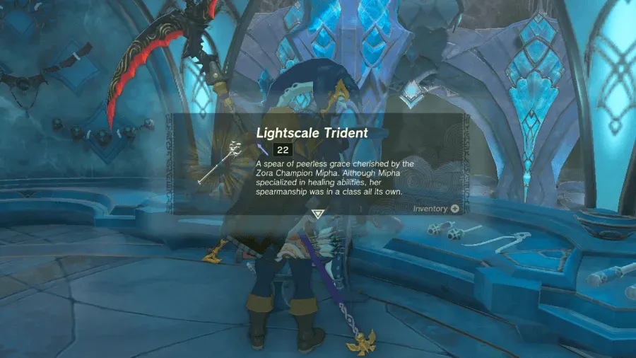 Lightscale Trident item screen showing 22 attack