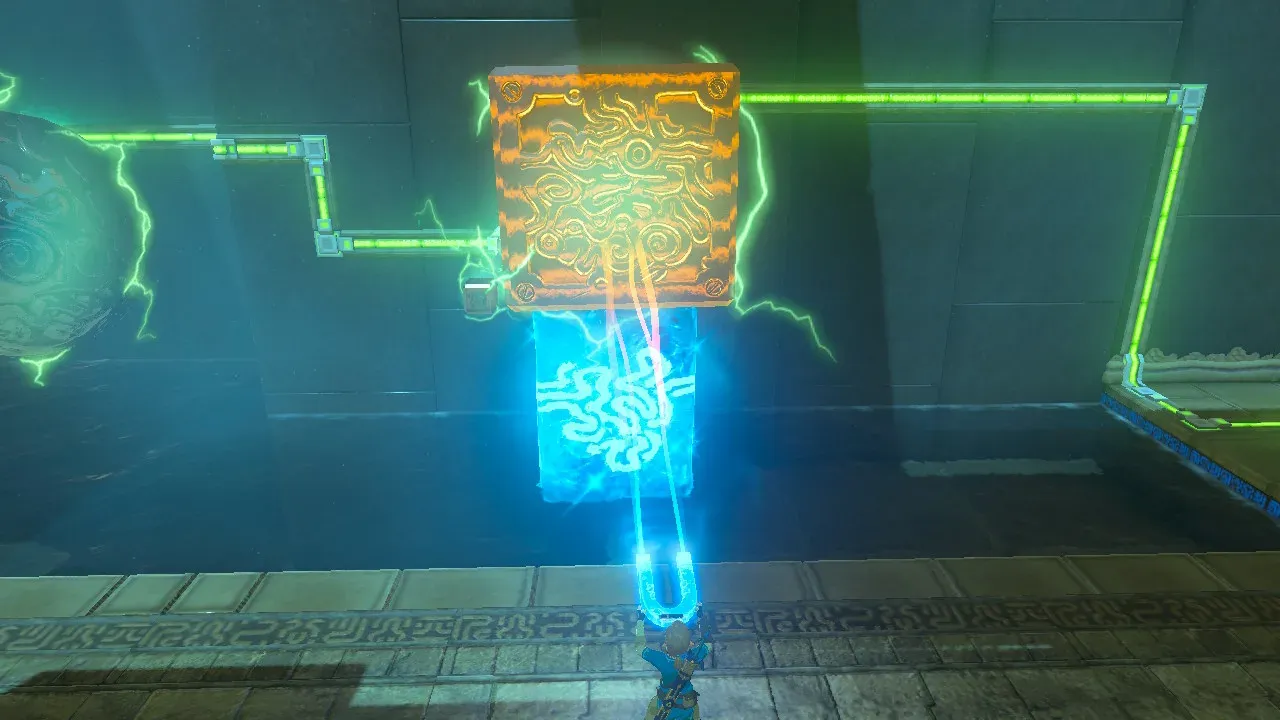 The large metal cube raised on an ice pillar at the final circuit gap