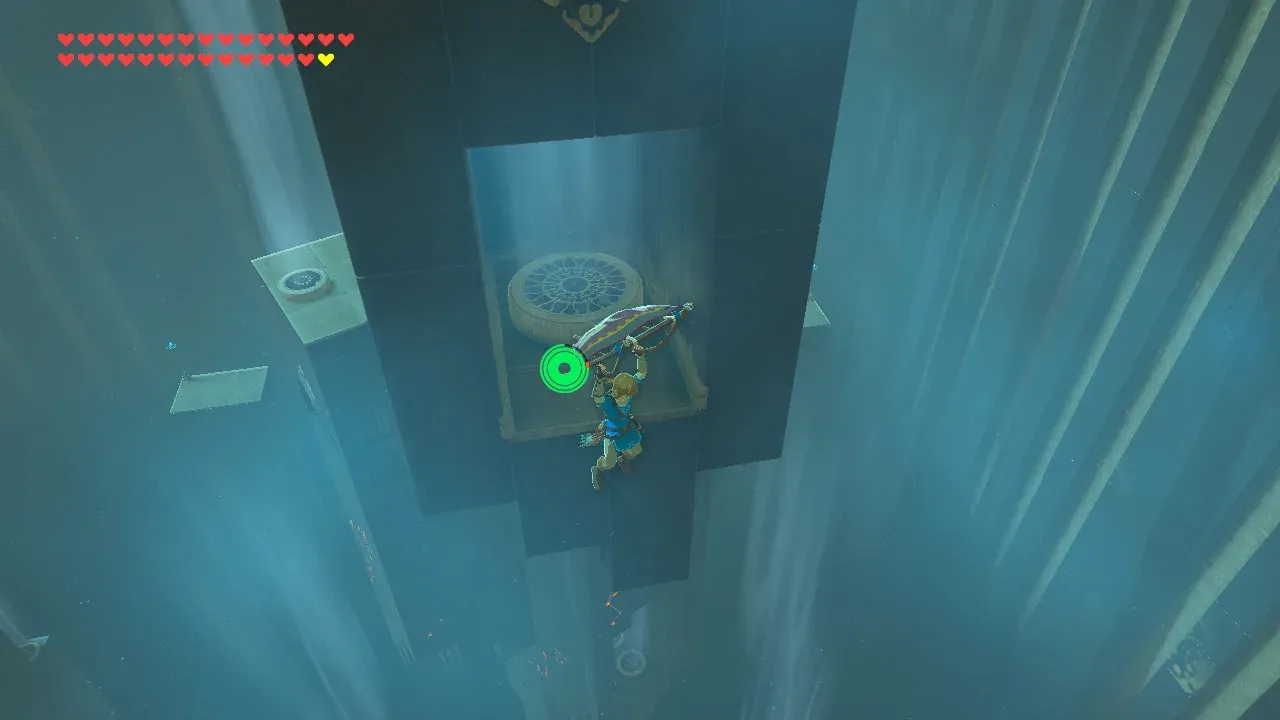 The opening and updraft at the back of the chest platform