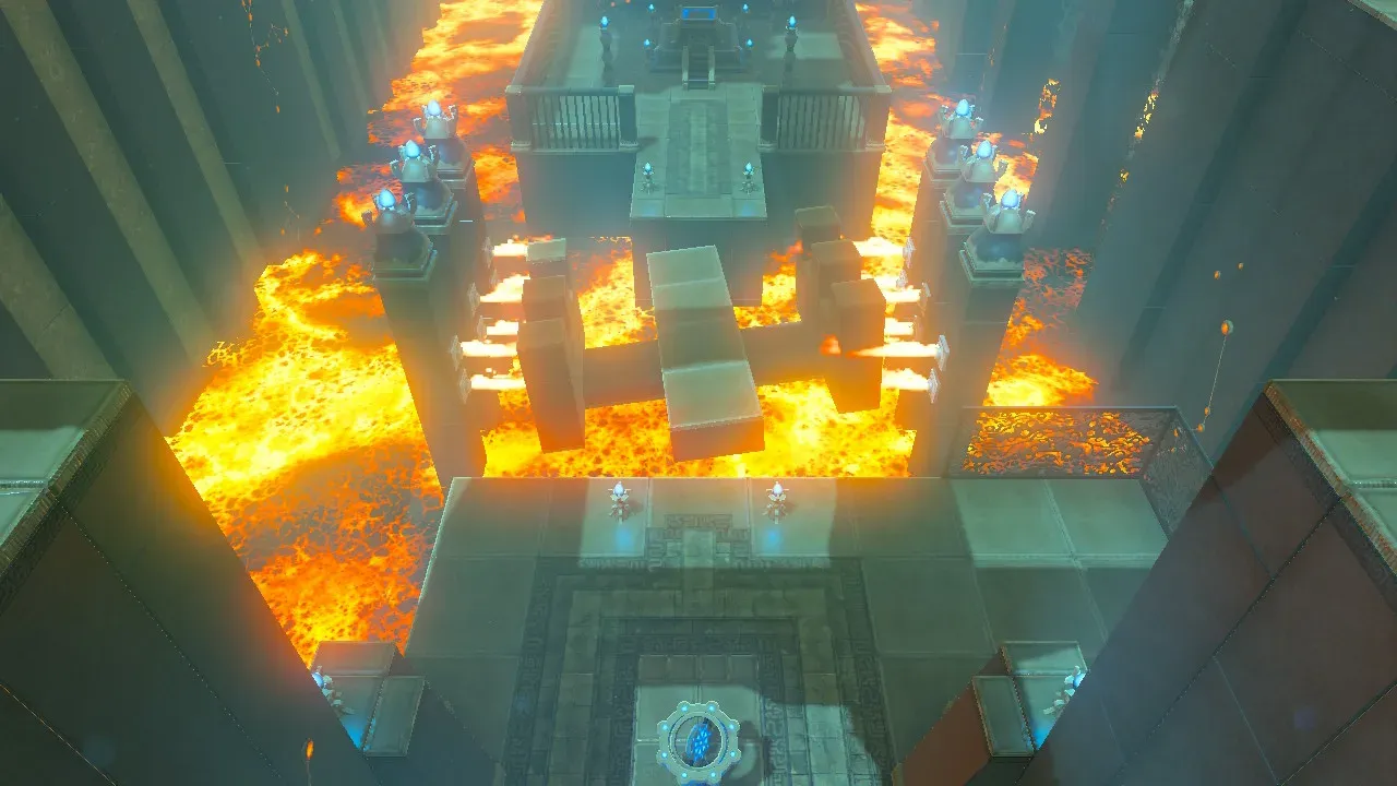 The final bridge turned so its side fins block the flame jets