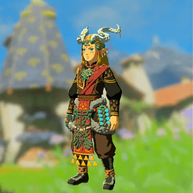 火炎シリーズを一式装備したリンク