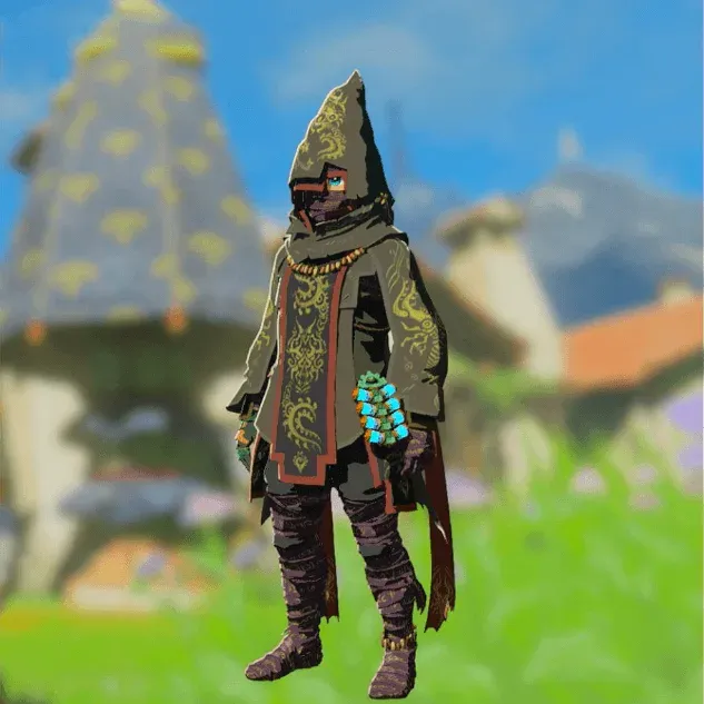 Link wearing the full Depths set