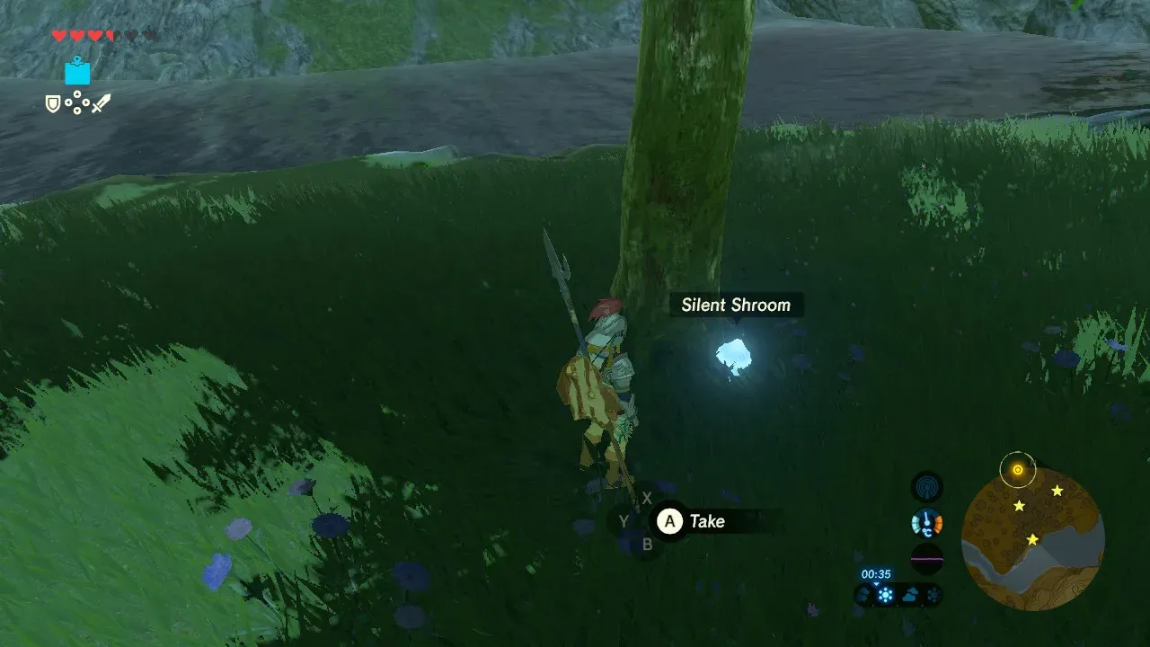 A Silent Shroom glowing at night