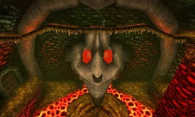 The giant skull with both eyes glowing red, 3DS version