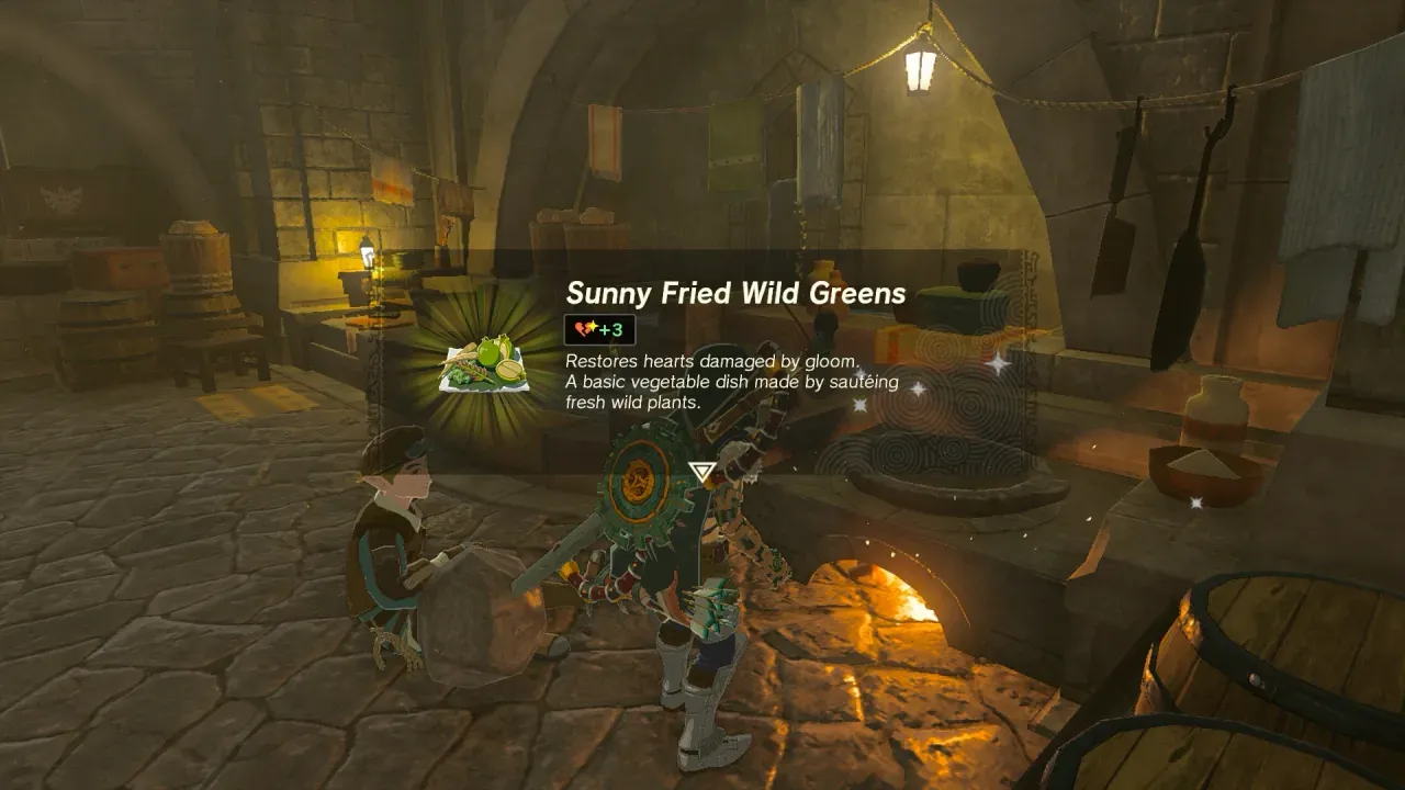 Sunny Fried Wild Greens with three hearts of gloom recovery