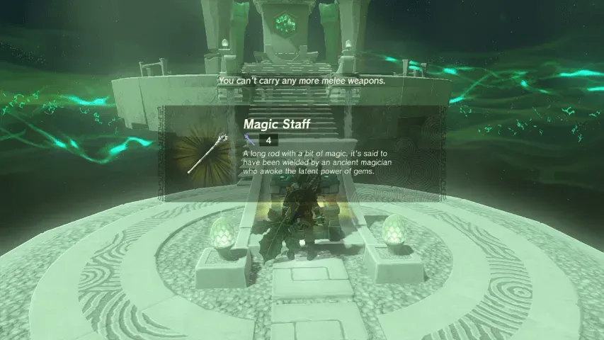 Item screen for the Magic Staff, attack 4, at the altar inside Susub Shrine