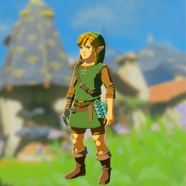 Link wearing the full Hero of the Wild set