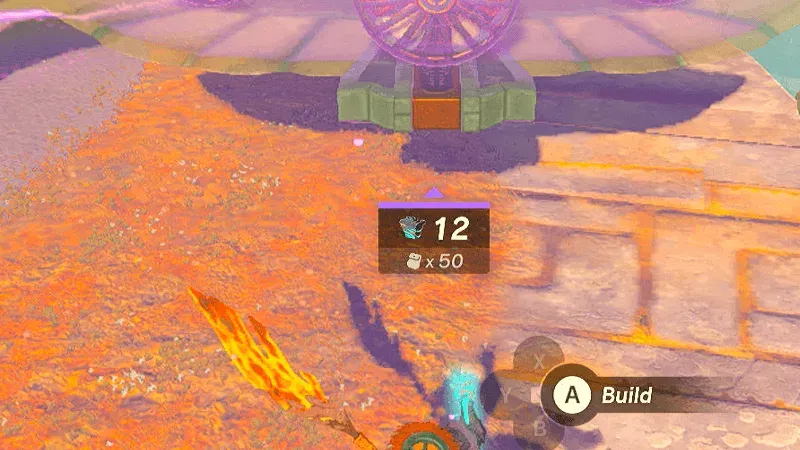 A purple Autobuild preview showing a cost of 12 zonaite with 50 in the inventory